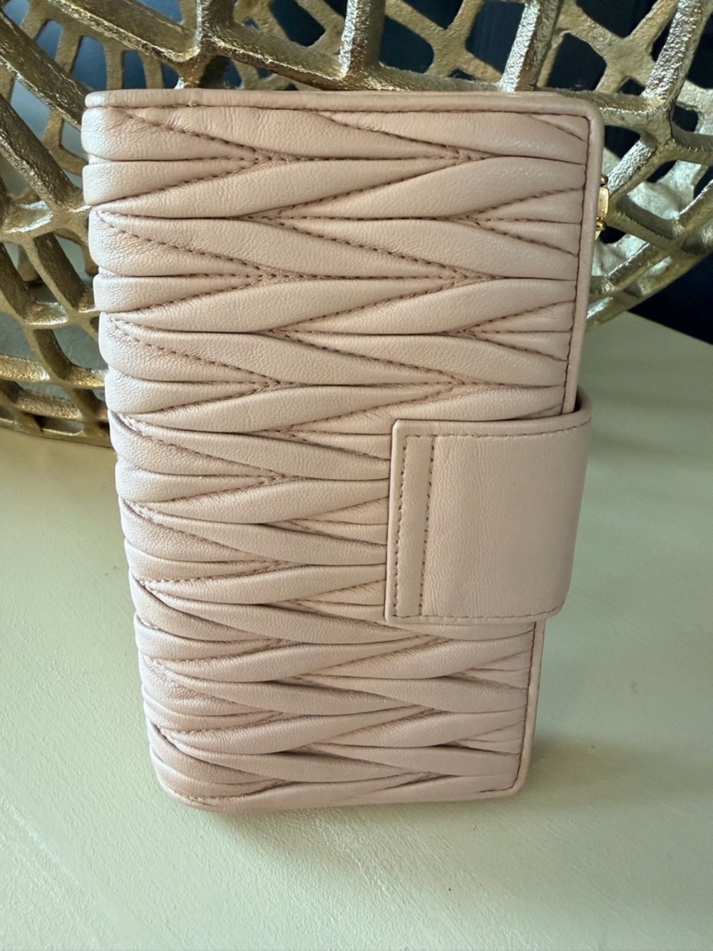 Miu Miu Matelassé Wallet Cammeo Pink 5ML015 with Authenticity Card - Picture 3 of 11